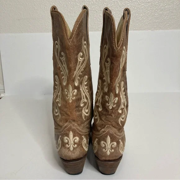 CORRAL Leather Embroider Cowgirl Western Boots sz 8.5 Coastal cowgirl - Picture 8 of 15